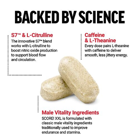Force Factor - FORCE FACTOR Score! XXL – Booster de Óxido Nítrico para Homens com L-Citrulina, Maca Negra e Tribulus – Melhora o Desempenho Atlético, Aumenta a Resistência e Apoia a Circulação Sanguínea