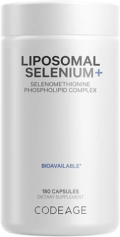 Selenium 200 mcg – Suplemento de 6 Meses, Suporte Imunológico, Cofator Mineral Selenometionina, Fosfolipídios, Vegano, Entrega Lipossomal, 180 Cápsulas - Codeage