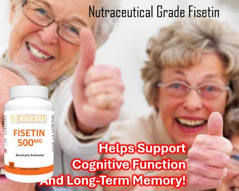 CYTOLYFE - Fisetin 500mg Puro 98%% – Dose Terapêutica 60 Cápsulas – Ativador Senolítico Anti-Envelhecimento Extensão de Vida