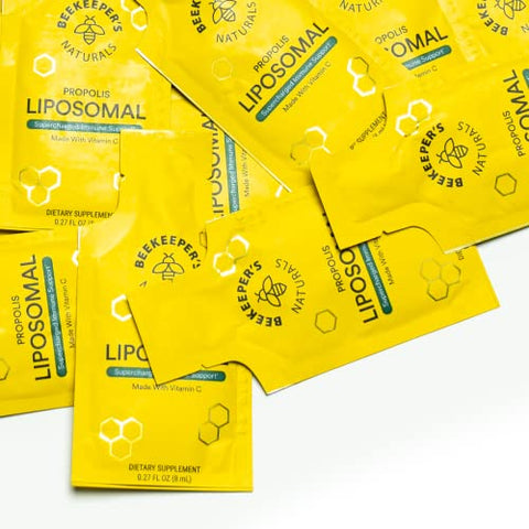 Beekeeper's Naturals - Beekeeper’s Naturals Liposomal de Própolis com Vitamina C – Suporte Imunológico Efetivo e Bio-disponível, 30 Ct