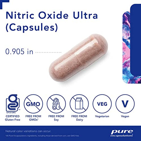 Nitric Oxide Ultra (Cápsulas) – Suporte à Produção de Óxido Nítrico, Fluxo Sanguíneo Saudável – 60 cápsulas - Pure Encapsulations