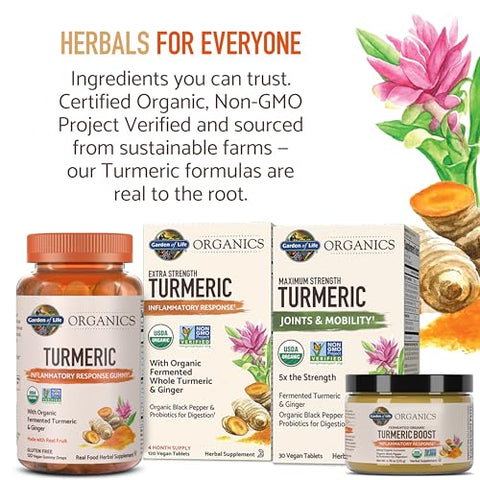 Organics – Cúrcuma Máxima para Articulações – Fortalecimento Máximo – 60 cápsulas - Garden of Life