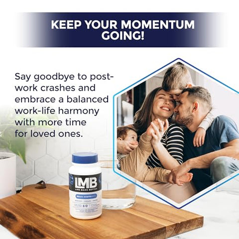 LMB LIFE MADE BETTER - Suplemento de Suporte Cerebral de Nootrópicos de Ação Rápida para Memória – Melhore a Função Cognitiva e a Clareza Mental com Nosso Poderoso Suplemento para Memória Cerebral – Aumenta o Foco Mental