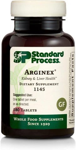 Standard Process Inc. - Standard Process Arginex – Fórmula de Alimentos Integrais para Limpeza dos Órgãos do Corpo – Suporte ao Fígado e Saúde Renal com Vitamina A, Farinha de Aveia, Trigo Sarraceno e Ácido Ascórbico – 180g