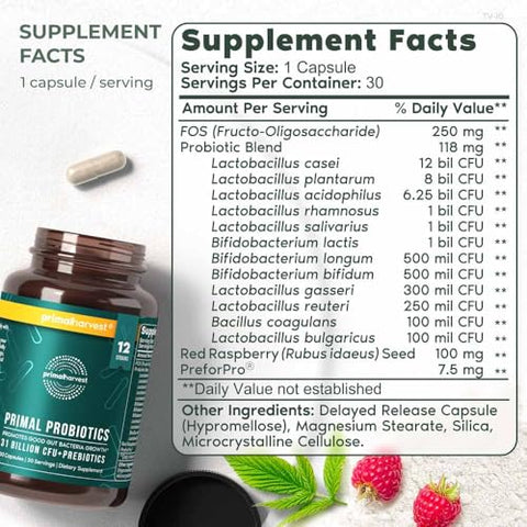 2 Pack: PREbióticos e PRObióticos para Mulheres – Benefícios para a Saúde Feminina | 60 cápsulas | Marca Primal Harvest - Primal Harvest