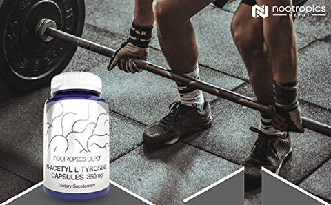 Cápsulas de N-Acetil L-Tirosina | 350mg | 120 Unidades | NALT | Suplemento de Aminoácidos | Memória, Aprendizado, Foco, Níveis Saudáveis de Estresse - Nootropics Depot
