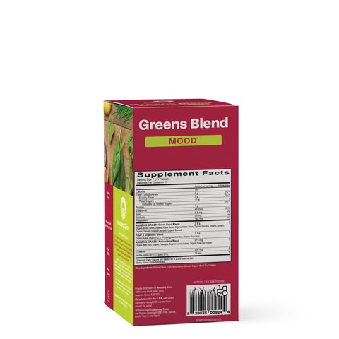 Greens Blend Mood: Super Greens em Pó para Smoothie – Mix para Melhorar o Humor e Relaxar – 200g - Amazing Grass