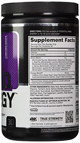 Amino Energy Concord Grape – 30 Porções, 270g - Optimum Nutrition
