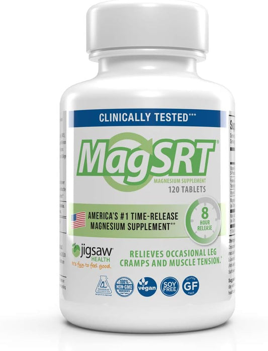 Suplemento de Magnésio Jigsaw Health MAG SRT com Vitamina B6 e Folate