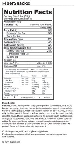 Fibersnacks Peanut Chocolate Chew – 12 Barras (336g) - Isagenix