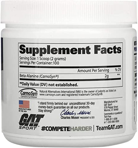 GAT SPORT - GAT Sport Beta Alanine – Suplemento 200g: Aumente seu desempenho com a marca líder