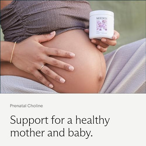 Needed. - Prenatal Choline VitaCholine 250mg – Desenvolvimento Cerebral na Gestação/Primeira Infância – Livre de Metais Pesados – Sem Talco – Aditivo Otimizado – Não-OGM – Sem Alergênicos