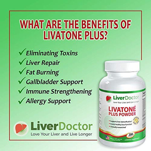 Livatone - Plus Powder – Pó para Limpeza e Desintoxicação do Fígado com Cardo de Leite e Antioxidantes (200g)