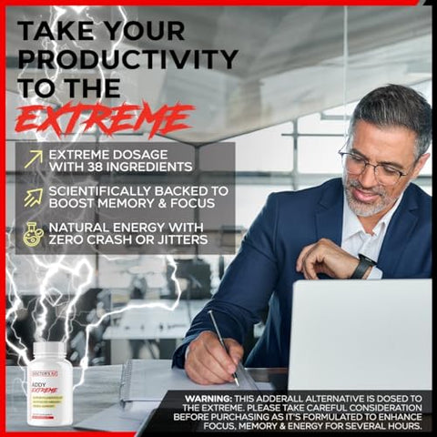 EPN Supplements - ADDY Extreme | Melhor Alternativa ao Adderall em Comprimidos para Máximo Foco e Memória Aprimorada | Marca ADDY Extreme