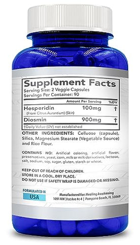 Healing Awakening - Hesperidina Plus 1000mg por Porção (180 Cápsulas Vegetarianas) – Aumente sua Saúde com Hesperidina!