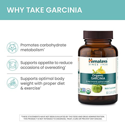 Garcinia Cambogia Orgânico, Controle de Apetite, Metabolismo Lipídico, Suporte de Peso, Orgânico USDA, Não-OGM, Vegano, 600 mg, 60 Cápsulas Vegetais à Base de Plantas, 2 Pacotes - Himalaya