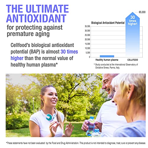 Concentrado Líquido – 30 ml, 2 Pacotes – Suplemento Nutricional de Oxigênio – Suporta Sistema Imunológico, Energia, Resistência, Hidratação - Cellfood