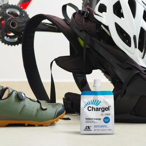 Chargel - Gel Energético Instantâneo de Uva Branca, Sem Cafeína, para Corrida, Ciclismo, Treino, Caminhada e Resistência | Carboidratos Vitaminas | Sem Glúten – Pacote com 6 Sachês – 180g Cada