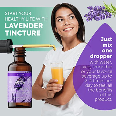 FLORIDA HERBS - Extrato Líquido de Flor de Lavanda para Suporte ao Sistema Nervoso Calmante, Extrato de Lavanda Orgânica (Lavandula X Intermedia) Flor Seca 60 ml