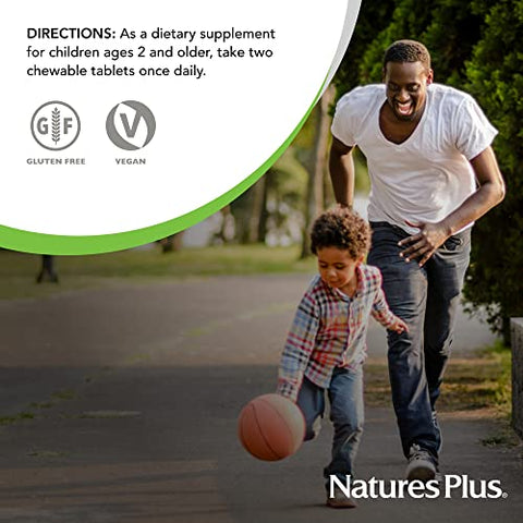 Natures Plus - NaturesPlus Animal Parade Vitamina C Infantil Mastigável – Sabor Natural de Suco de Laranja – 90 Comprimidos em Formato de Animais, Pacote com 2 – Vegano, Vegetariano, Sem Glúten – 90 Porções no Total