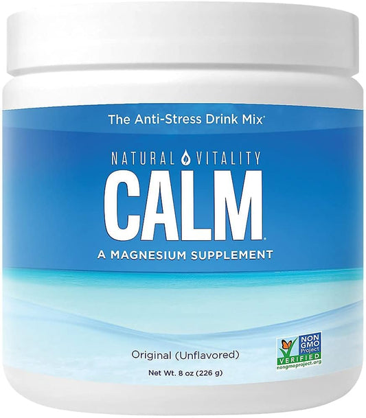 Suplemento Natural Vitality Calm, Citrato de Magnésio em Pó para Bebida Anti-Estresse, Sem Sabor – 227g (Embalagem Pode Variar)