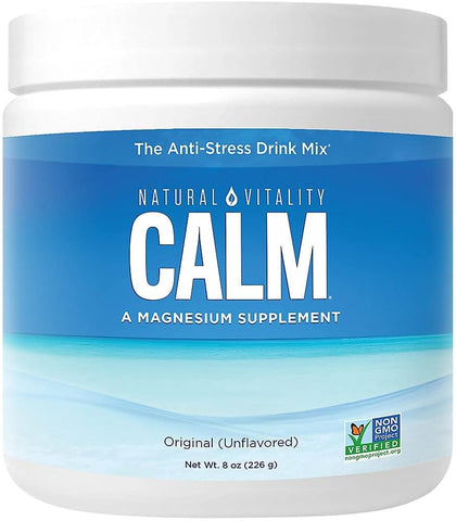 Suplemento Natural Vitality Calm, Citrato de Magnésio em Pó para Bebida Anti-Estresse, Sem Sabor – 227g (Embalagem Pode Variar)