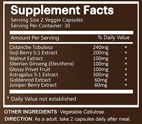 Na'trition - Natrition Kidney Care – Cistanche Tubulosa 240mg, Extrato de Goji Berry 5:1, Extrato de Noz 100mg, Ginseng Siberiano 100mg, Fruto de Ligustro Brilhante 100mg, 90 Cápsulas Vegetais Fáceis de Engolir