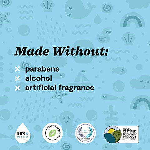 Lenços Umedecidos para Bebês I Lenços à Base de Plantas para Pele Sensível Feitos com 99% de Água e Aloe Vera I Sem Perfume I 360 Unidades (6 Pacotes de 6) - Hello Bello