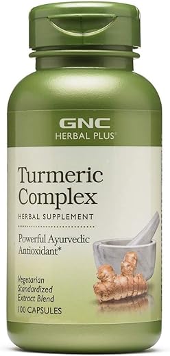Herbal Plus Complexo de Cúrcuma, 100 Cápsulas, Poderoso Antioxidante Ayurvédico - GNC