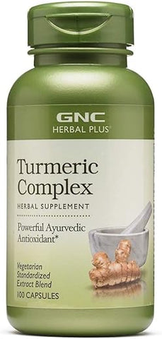 Herbal Plus Complexo de Cúrcuma, 100 Cápsulas, Poderoso Antioxidante Ayurvédico - GNC