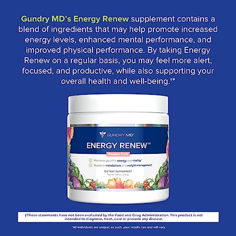 Energy Renew – Suporte para Recuperação Muscular e Saúde Cardiovascular, 30 Porções - Gundry MD