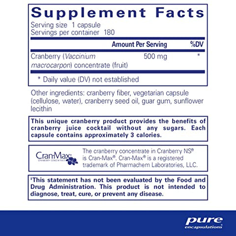 Cranberry NS | Suplemento Hipoalergênico para Apoiar a Saúde do Trato Urinário | 180 Cápsulas - Pure Encapsulations