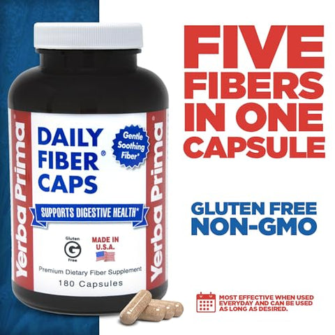 Daily Fiber Formula – 180 caps (Pacote com 2) – Solúvel – Fórmula de Fibra Diária Yerba Prima - Yerba Prima