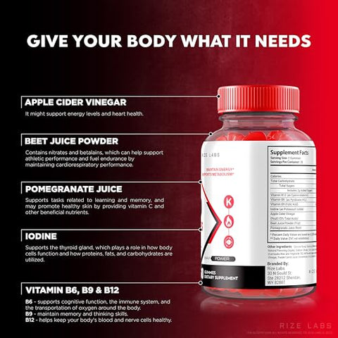 rize labs - Vista Keto ACV Gummies 1000mg – Perda de Peso Avançada com Vinagre de Maçã e Vitaminas – 60 Gummies