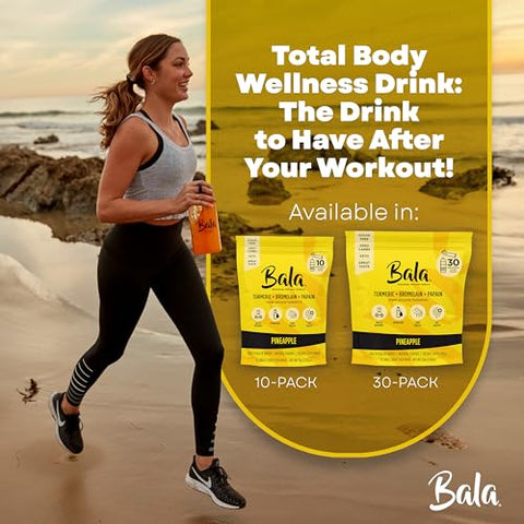 Hydration – Mistura em Pó de Bebida de Cúrcuma | Sem Açúcar, Repositor de Eletrólitos, Recuperação Muscular, Suporte Imunológico, Alívio Articular | Enzimas à Base de Plantas – Abacaxi (10 Pacotes) - BALA