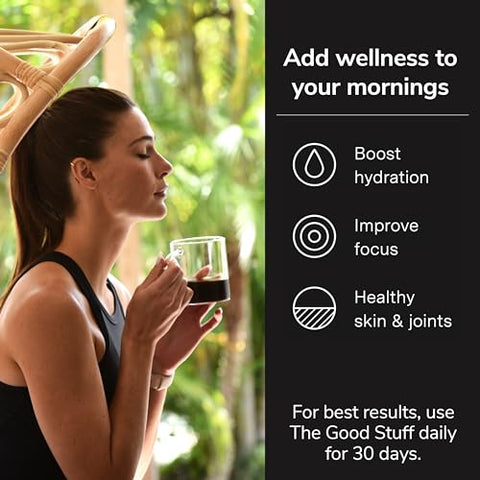 The Good Stuff™ Performance Blend (30 Porções), Suplemento de Café Sem Lactose com Colágeno, L-Teanina e Sal Rosa do Himalaia – Melhora o Foco e Aumenta a Energia - For Wellness