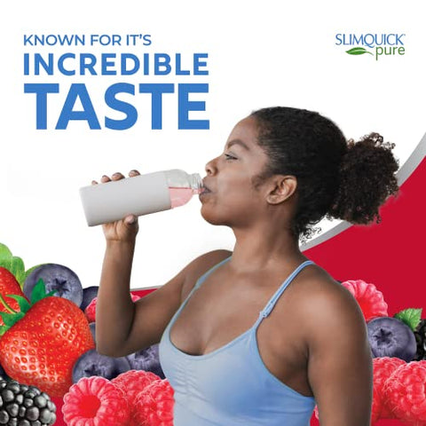 SlimQuick - Slimquick Pure 3x Extra Strength Mixed Berry Drink Mix para Mulheres – Alcance suas Metas de Peso, Acelera o Metabolismo, Mantém a Saciedade por Mais Tempo com Chá Verde, Cafeína, Vitex Agnus-Castus, 100g