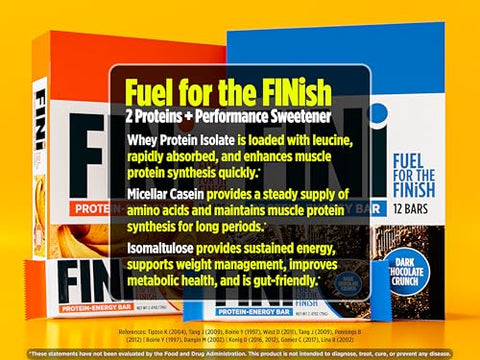 FINi Barra de Proteína-Energia – Adoçada com Performance Sweetener (12 Unidades, Chocolate) - Biotest