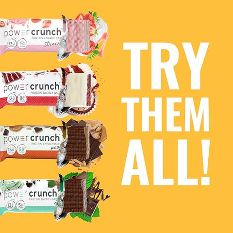 Barras de Wafer de Proteína, Snacks de Alta Proteína com Sabor Delicioso, S’Mores, 40g (12 Unidades) - Power Crunch
