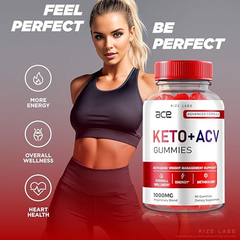 rize labs - Ace Keto ACV Gummies – Perda de Peso Avançada com Vinagre de Maçã em Gomas 1000mg (60 Gomas)