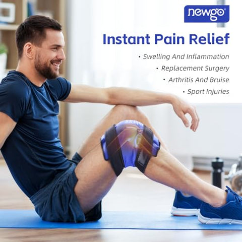Gelo Pack para Cirurgia de Substituição do Joelho, Envoltório Reutilizável de Gel Frio para Todo o Joelho em Lesões, Alívio da Dor, Inchaço e Hematomas - NEWGO