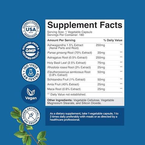 Natures Craft - Suplemento Herbal Adaptogen para Apoio ao Humor – Adaptógenos Calmantes para o Estresse – Marca: [Nome da Marca]