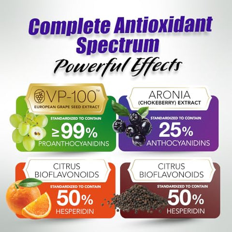 Vitale OPCs | Extrato Premium de Semente de Uva Europeia com Aronia, Bioflavonoides Cítricos | Suporta Circulação, Saúde da Pele e Proteção Celular | 100%% polifenóis - LABO Nutrition