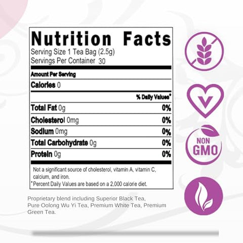 Brazilian Belle - Chá Detox Bikini Body para Mulheres. Aumenta Energia, Digestão e Foco. Cafeína Natural (30 Ct)