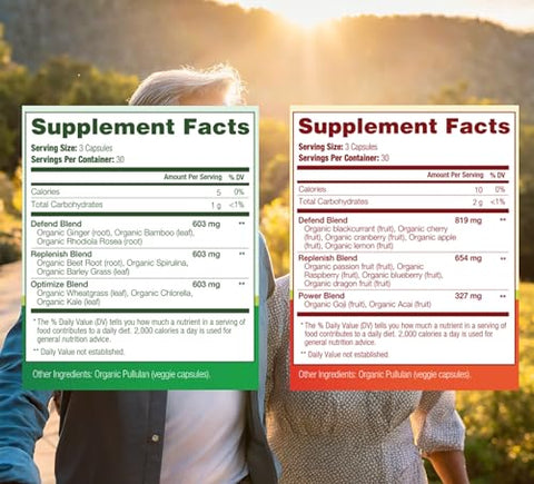 Etta Vita - Suplemento de Frutas e Vegetais Orgânicos (USDA Orgânico), Cápsulas Potentes de Frutas e Vegetais para Aumentar a Energia