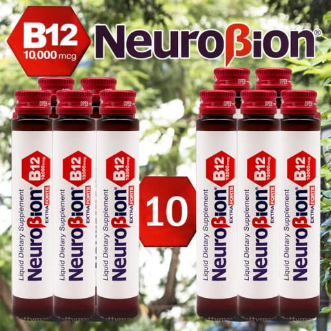 Extra Forte B12 10.000 mcg Ampolas Líquidas – Poder Extremo – 10 Ampolas por Caixa - Neurobion