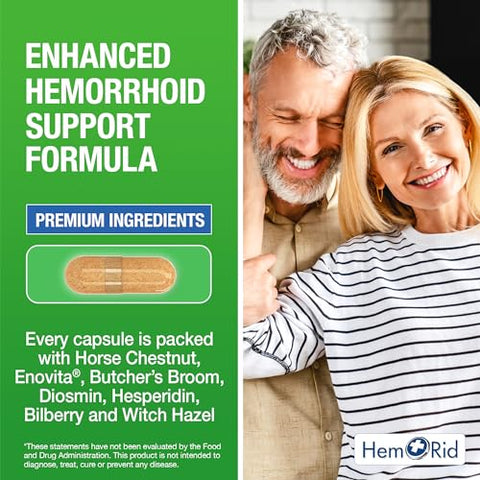HemRid - Max – Alívio Rápido para Hemorroidas. Comprimidos que Realmente Funcionam. Resultados em Apenas 2-5 Dias