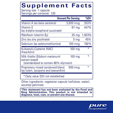 Fórmula Antioxidante | Suporte Antioxidante de Amplo Espectro | 120 Cápsulas - Pure Encapsulations