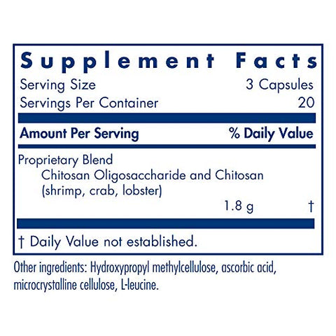 Suplemento MicroChitosan – Chitosan, Oligossacarídeo de Chitosan, Suporte de Limpeza, Desintoxicação Aprimorada, 1800mg Cápsulas Vegetarianas – 60 Unidades - Allergy Research Group