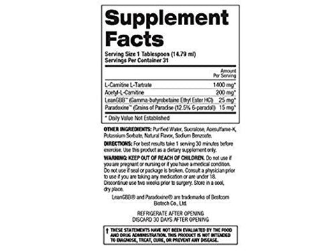 Fireball L-Carnitine Líquido c/ Paradoxine, Cereja, 16 Onças – Queime gordura e aumente a energia! - Top Secret Nutrition
